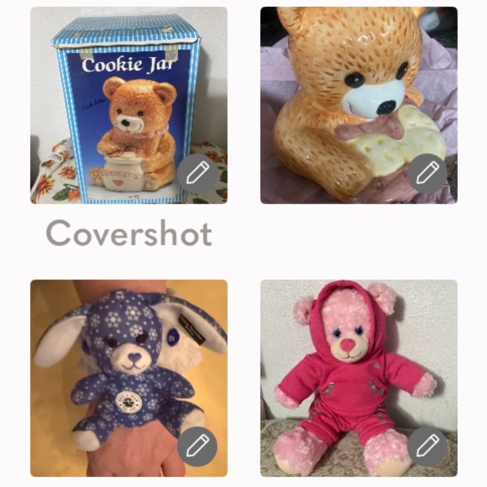 TeddyBear🧸🍪jar retro IOB=13.5x8.5+Build a Bear💕w outfit+❄️🐰bracelet BAB